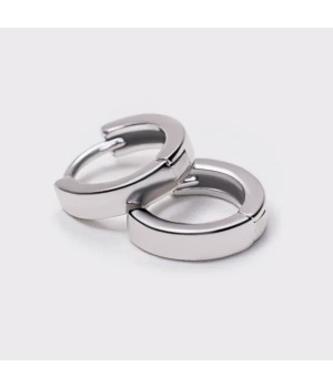 Sterling Silver Plain Huggie Earrings