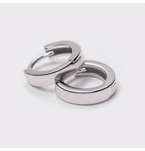 Sterling Silver Plain Huggie Earrings