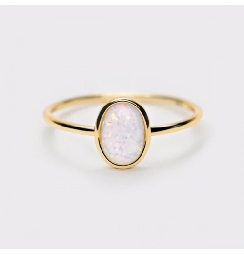 Round Opal Ring