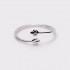 Silver Open Adjustable Leaf Ring