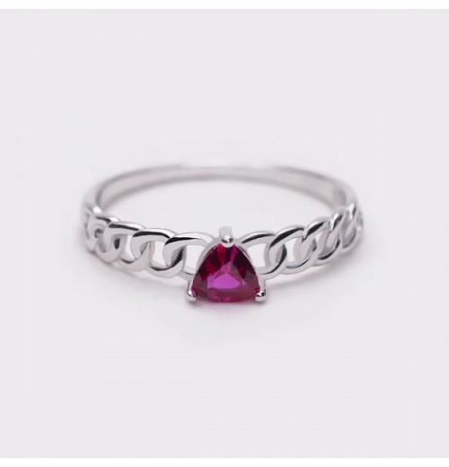 Heart Shape Stone Chain Ring