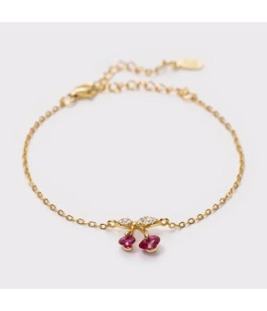 Sterling Silver Cherry Bracelet