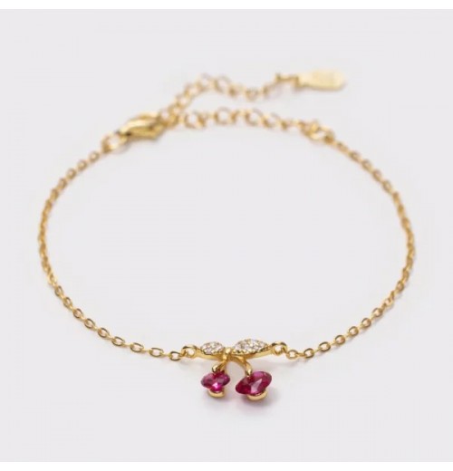 Sterling Silver Cherry Bracelet