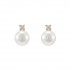 Pearl and Zirconia Stud Earrings